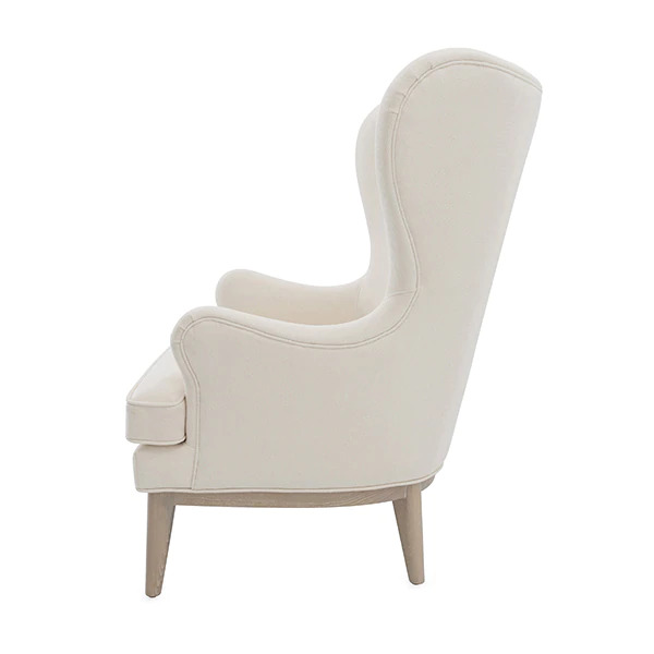 Frisco Ivory wing chair side view