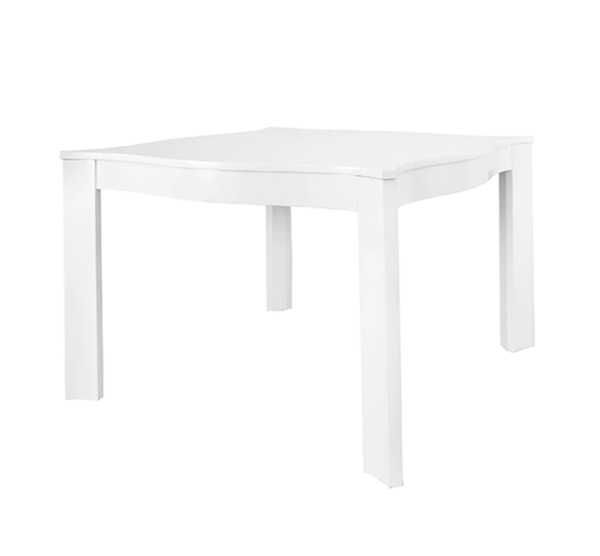 White lacquer sq table angled