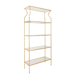 Dorothy Etagere in gold leaf angled view