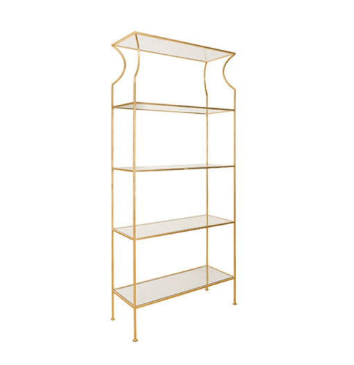 Dorothy Etagere in gold leaf angled view
