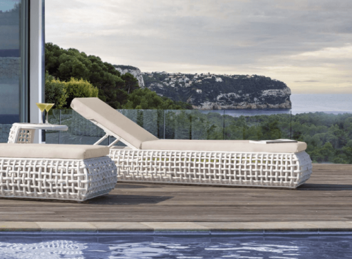 Dynasty Chaise in white lifestyle side view