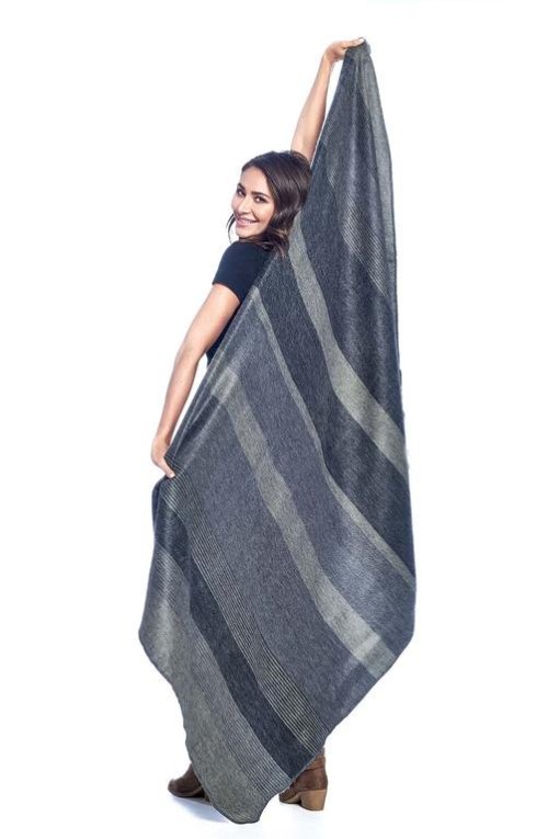 Charcoal Alpaca Throw backside