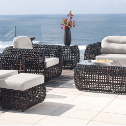 Dynasty chairs in Black mushroom color lifestyle.