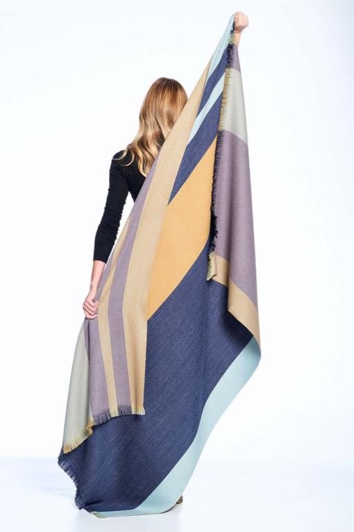 Indigo Gold Alpaca Throw back