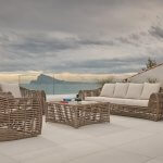 Ruby Sofa, chair and coffee table lifestyle.