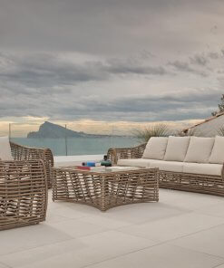 Ruby Sofa, chair and coffee table lifestyle.