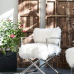 Directors Chair & Ottoman, Mongolian Fur