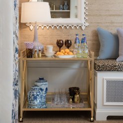 X-Design gold leaf bar cart lifestyle photo