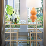 Ireland Bar Cart in Gold Leaf