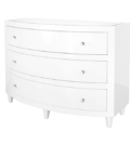 White Lacquer 3 drawer chest side view