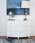 White Lacquer 3 drawer chest lifestyle