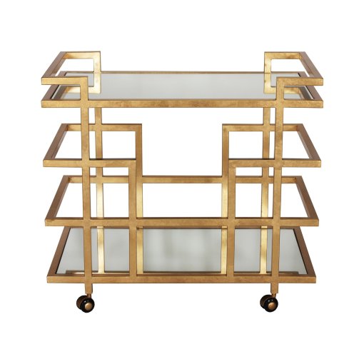 Ireland Bar Cart in Gold Leaf - Image 2