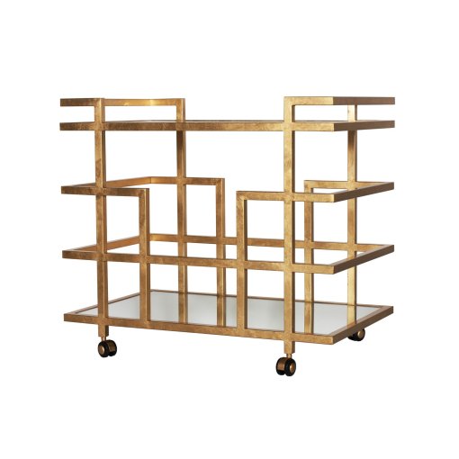 Ireland Bar Cart in Gold Leaf - Image 3
