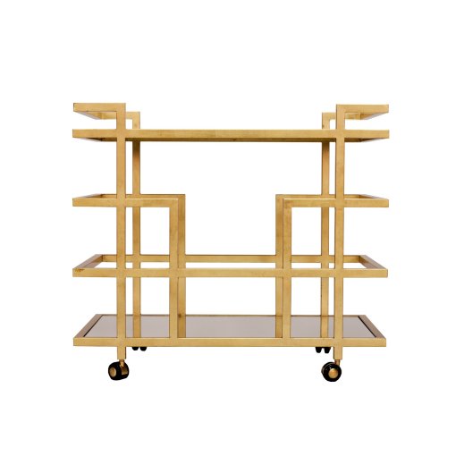 Ireland Bar Cart in Gold Leaf - Image 4