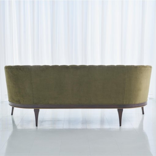 Channel Back Sofa in Moss Velvet - Image 3