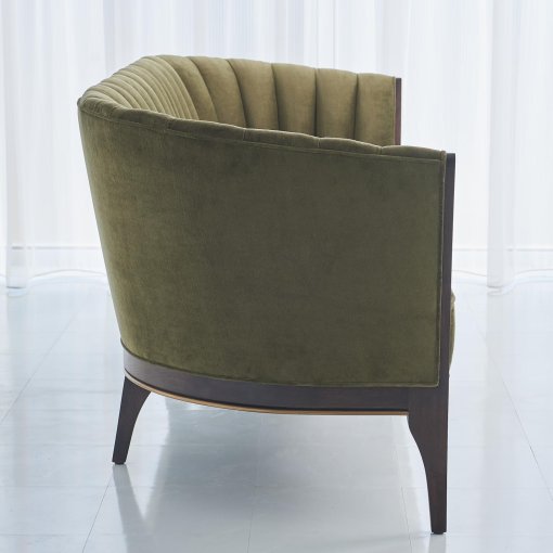 Channel Back Sofa in Moss Velvet - Image 2
