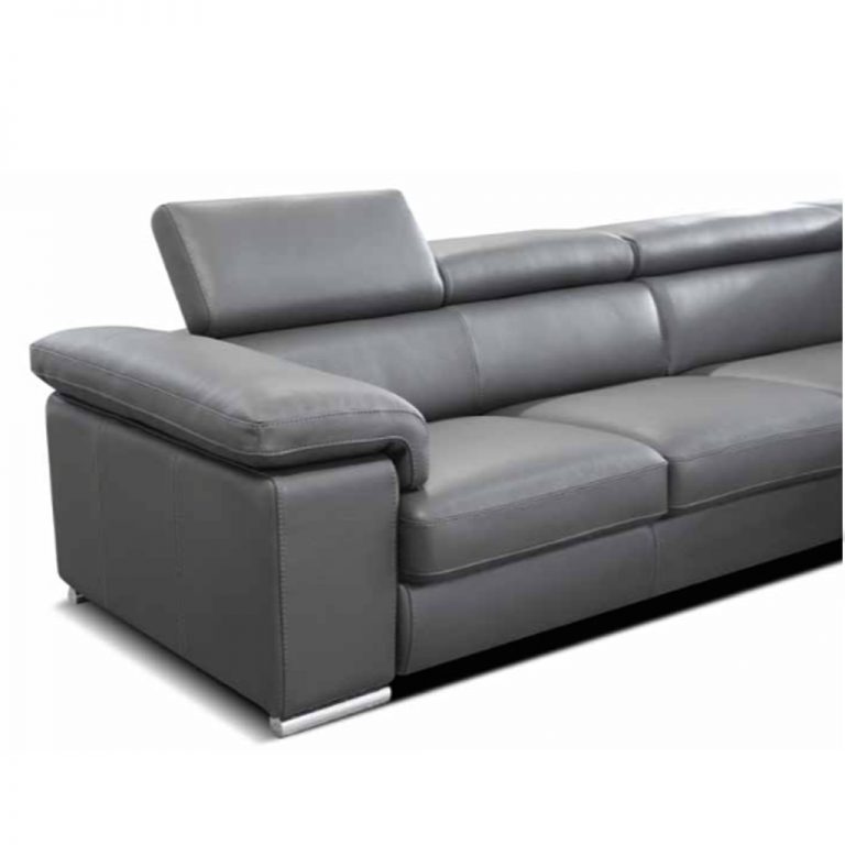 Charcoal Leather Sectional Katzberry Home