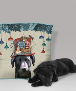 Milliners Collection - Black Labrador Pillow
