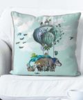 Hippo pillow with balloons set