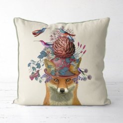 Birdkeepers Collection - Fox with Artichoke Pillow