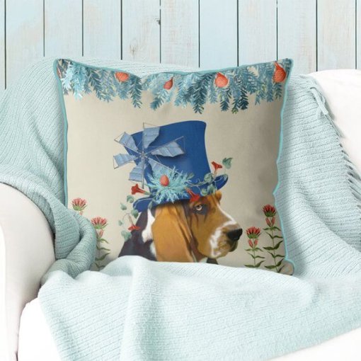Milliners Collection - Basset Hound Pillow - Image 2
