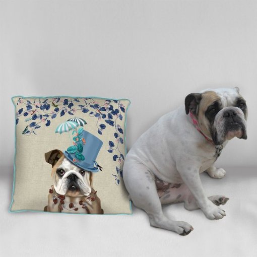 Milliners Collection - English Bulldog Pillow - Image 3