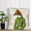 Woodland Critters - Fox in Green Jacket Pillow