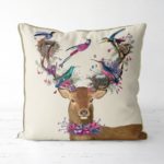 Birdkeepers Collection - Deer & Tropical Bird Nests Pillow