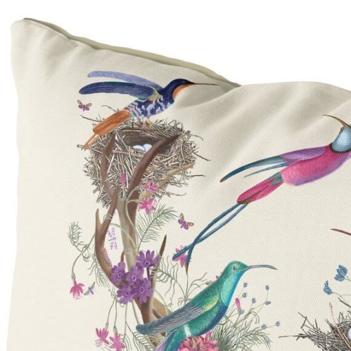 Birdkeepers Collection - Deer & Tropical Bird Nests Pillow - Image 2