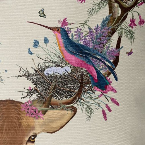 Birdkeepers Collection - Deer & Tropical Bird Nests Pillow - Image 3