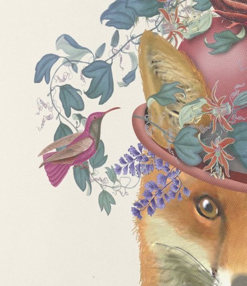 Birdkeepers Collection - Fox with Artichoke Pillow - Image 3