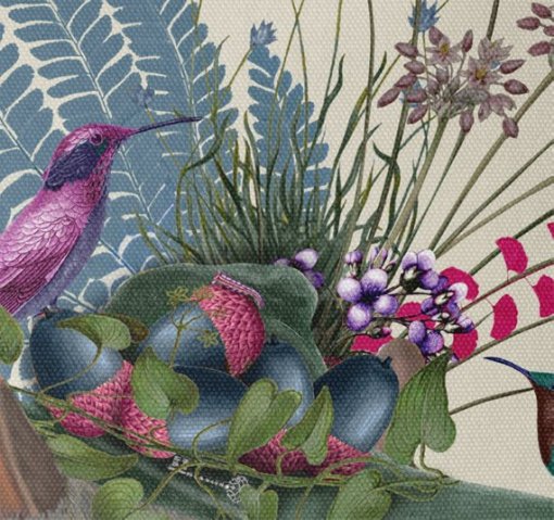Birdkeepers Collection - Squirrel & Blue Acorns Pillow - Image 3