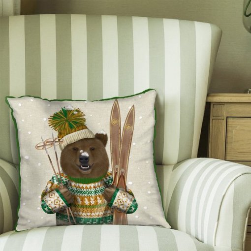 Christmas Bear with Ski's Pillow - Image 3