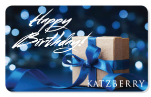 Happy Birthday eCard with blue background and gift box