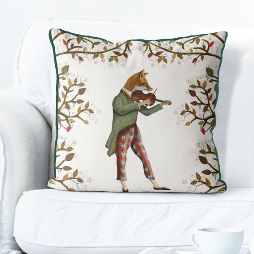 Minstrels Collection Fox in Cream Pillow - Image 3