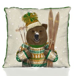 Christmas Bear with Ski's Pillow