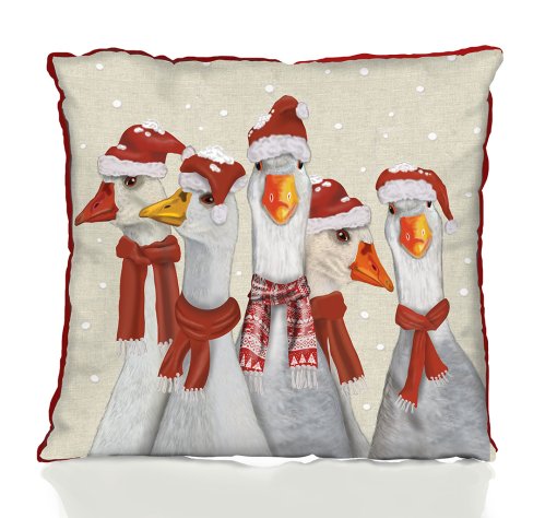 Christmas Geese Pillow