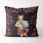 Minstrels Collection Bear in Black Pillow