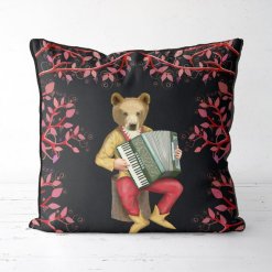 Minstrels Collection Bear in Black Pillow