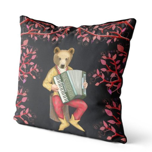 Minstrels Collection Bear in Black Pillow - Image 3