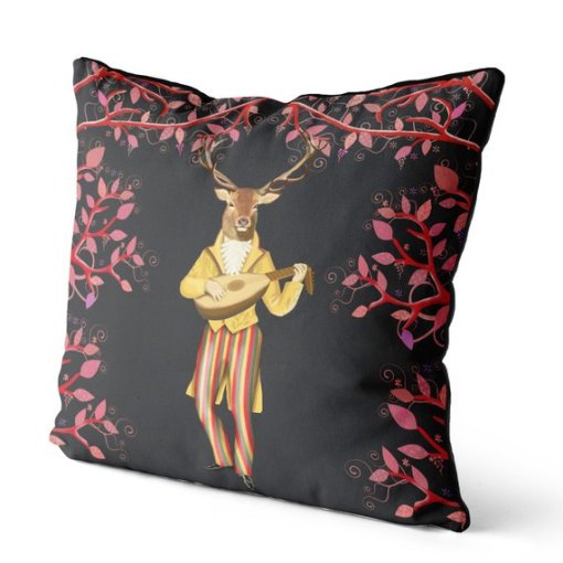 Minstrels Collection Deer in Black Pillow - Image 3