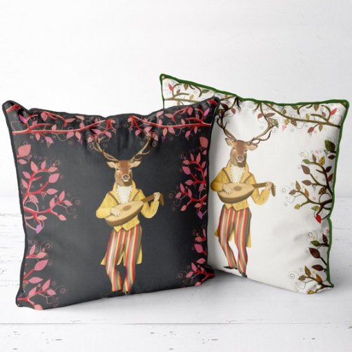 Minstrels Collection Deer in Cream Pillow - Image 3