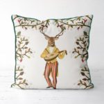 Minstrels Collection Deer in Cream Pillow