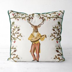 Minstrels Collection Deer in Cream Pillow