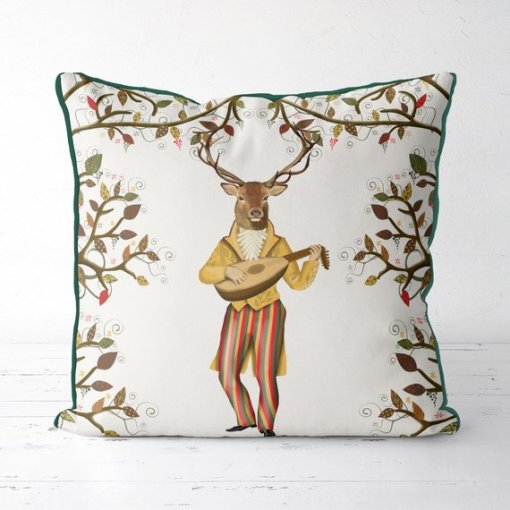 Minstrels Collection Deer in Cream Pillow