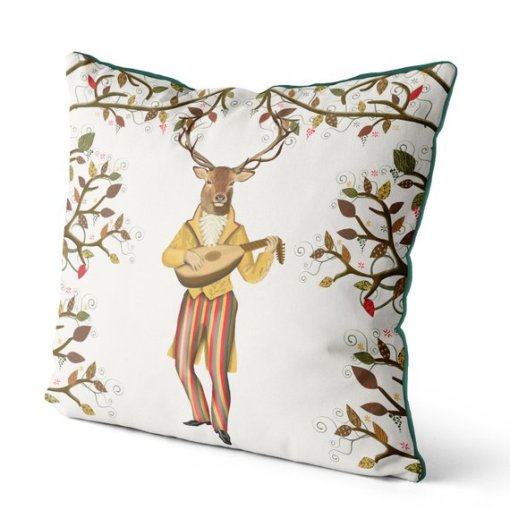 Minstrels Collection Deer in Cream Pillow - Image 4
