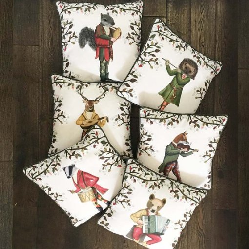 Minstrels Collection Squirrel in Cream Pillow - Image 3