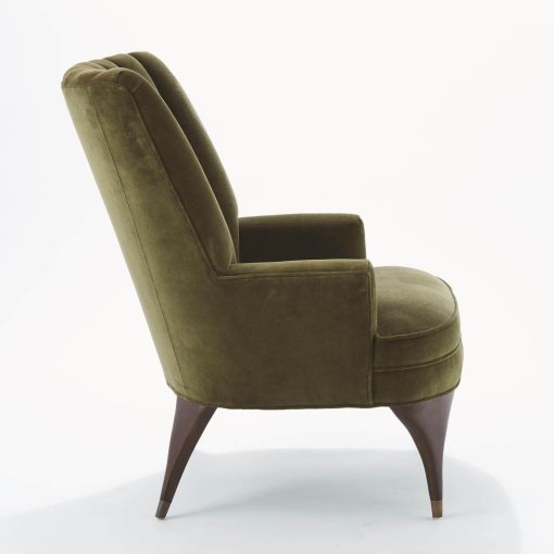 Duncan Chair in moss side view.