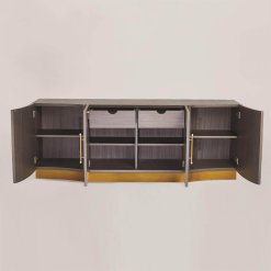 Mayfair media cabinet with all doors open