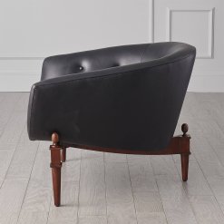 Mimi chair in black leather side view